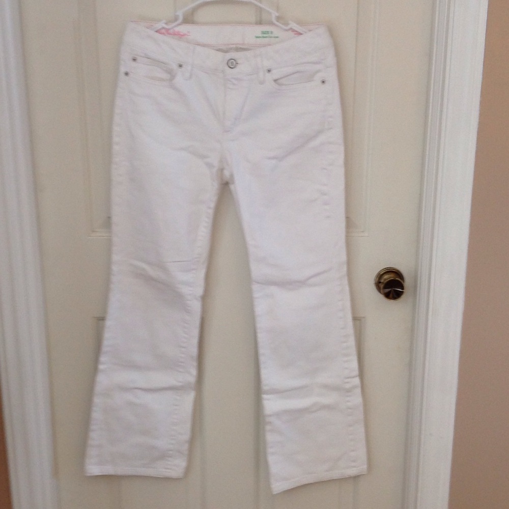 Lilly Pulitzer, white Babe Boot Cut Jeans